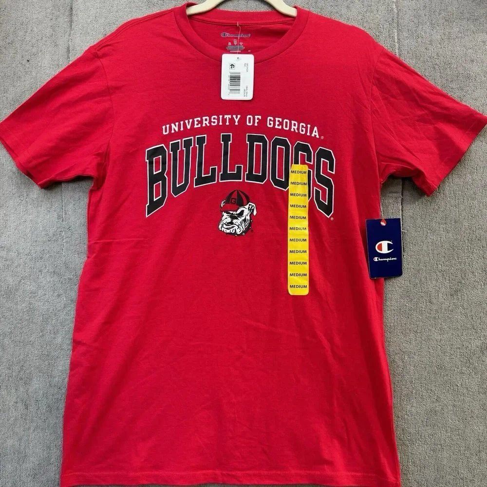 T-Shirt‎ Georgia Bulldog Champions Short Sleeve Crew Neck  Size M Red - Picture 2 of 5